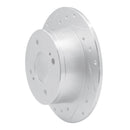 R1 1979-1981 Nissan Maxima Rear Left Drilled & Slotted Silver Brake Rotor