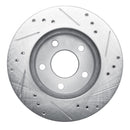 R1 86-92 Ford Thunderbird Front Left Rear Left Drilled & Slotted Silver Brake Rotor