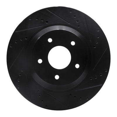 R1 88-96 Chevrolet Corvette Left Front Drilled & Slotted Black Brake Rotor