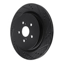 R1 16-22 Lexus RX350 Rear Right Drilled & Slotted Black Brake Rotor
