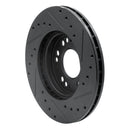 R1 91-04 Dodge STEALTH Front Left Drilled & Slotted Black Brake Rotor