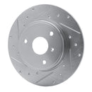 R1 05-16 Smart Fortwo Front Left Drilled & Slotted Silver Brake Rotor