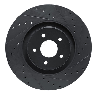 R1 2022-2025 Infiniti QX60 Front Right Drilled & Slotted Black Brake Rotor