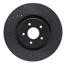R1 2022-2025 Infiniti QX60 Front Right Drilled & Slotted Black Brake Rotor