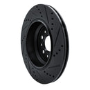 R1 14-16 Maserati Ghibli Rear Left Drilled & Slotted Black Brake Rotor