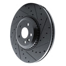 R1 20-25 Jaguar E-Pace Front Right Drilled & Slotted Black Brake Rotor