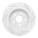 R1 09-24 Lexus CT200H Rear Left Drilled & Slotted Geo-Carbon Rotor