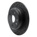 R1 10-15 Honda Crosstour Rear Left Drilled & Slotted Black Brake Rotor