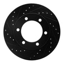 R1 95-04 Toyota Tacoma Front Left Drilled & Slotted Black Brake Rotor