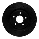 R1 14-19 Nissan X-Trail Front Drilled & Slotted Black Brake Rotor Set