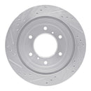 R1 00-06 Mitsubishi Montero Rear Right Drilled & Slotted Silver Brake Rotor