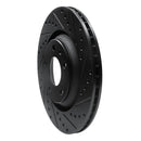 R1 04-09 Audi S4 Rear Right Drilled & Slotted Black Brake Rotor