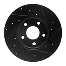 R1 12-18 Ford C-MAX Front Left Drilled & Slotted Black Brake Rotor
