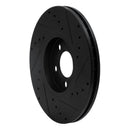 R1 96-98 Volkswagen Golf Front Left Drilled & Slotted Black Brake Rotor