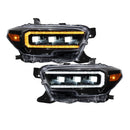 Form Lighting 2016-2023 Toyota Tacoma LED Projector Headlights with Selectable DRL Chrome (Pair)