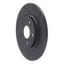 R1 12-20 Chrysler Town & Country Rear Right Drilled & Slotted Black Brake Rotor