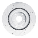 R1 2021-2025 Acura TLX Front Right Drilled & Slotted Silver Brake Rotor