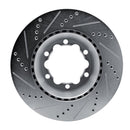 R1 2006-2025 American Coach Patriot Rear Right Drilled & Slotted Silver Brake Rotor