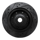 R1 95-07 Ford E-150 Econoline Front Right Drilled & Slotted Black Brake Rotor