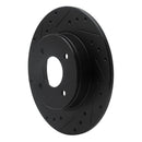 R1 84-85 Nissan 300ZX Rear Left Drilled & Slotted Black Brake Rotor