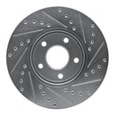 R1 10-13 Ford Transit CONNECT Front Left Drilled & Slotted Silver Brake Rotor