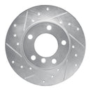 R1 95-98 BMW 318TI Front Left Drilled & Slotted Silver Brake Rotor
