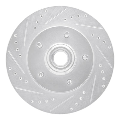 R1 97-99 Ford F-150 RWD Front Left Drilled & Slotted Silver Brake Rotor