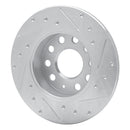 R1 05-13 Audi A3 Rear Left Drilled & Slotted Silver Brake Rotor