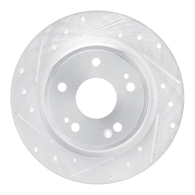 R1 22-25 Acura Integra Rear Left Drilled & Slotted Silver Brake Rotor