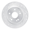 R1 22-25 Acura Integra Rear Left Drilled & Slotted Silver Brake Rotor