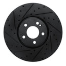 R1 15-23 Mercedes-Benz E300 Front Left Drilled & Slotted Black Brake Rotor