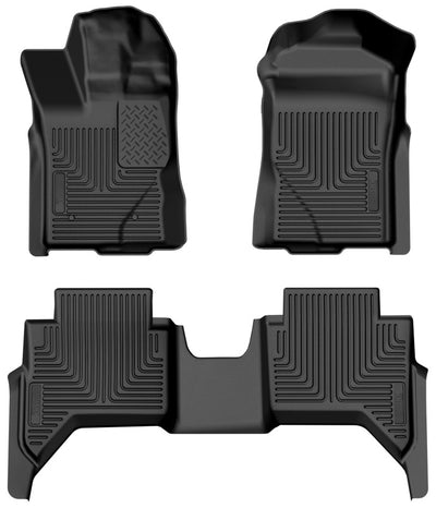 Husky Liners 2024 Ford Ranger CC/SuperCrew Weatherbeater Front & 2nd Seat Floor Liners - Black