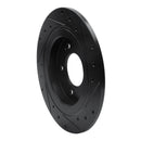 R1 13-25 Hyundai Kona Rear Left Drilled & Slotted Black Brake Rotor