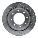 R1 00-11 Cadillac DTS Rear Left Drilled & Slotted Silver Brake Rotor