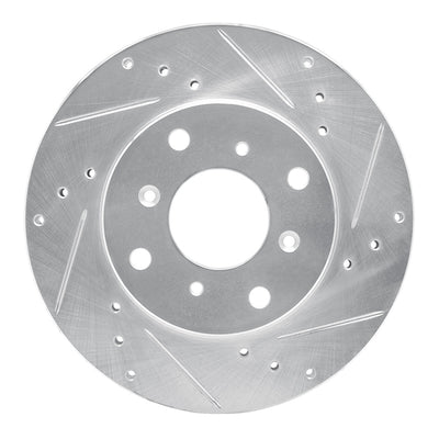 R1 92-96 Honda Prelude Front Right Drilled & Slotted Silver Brake Rotor