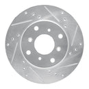 R1 92-96 Honda Prelude Front Right Drilled & Slotted Silver Brake Rotor