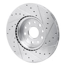 R1 21-24 Jeep Grand Cherokee Front Drilled & Slotted Silver Brake Rotor Set