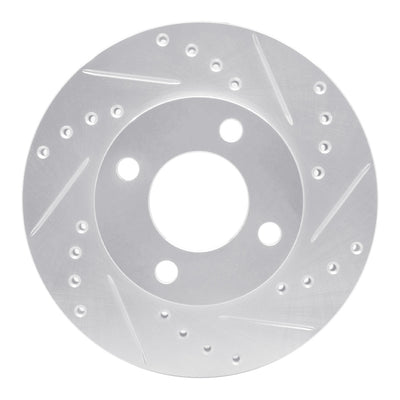 R1 84-87 Audi Coupe Front Right Drilled & Slotted Silver Brake Rotor