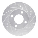 R1 84-87 Audi Coupe Front Right Drilled & Slotted Silver Brake Rotor