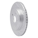 R1 08-14 Cadillac CTS Rear Right Drilled & Slotted Silver Brake Rotor
