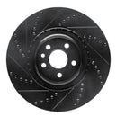 R1 2007-2016 Volvo S60 Front Right Drilled & Slotted Black Brake Rotor
