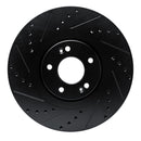R1 20-25 Hyundai Palisade Front Left Drilled & Slotted Black Brake Rotor