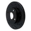 R1 90-93 Mazda Miata Front Right Drilled & Slotted Black Brake Rotor