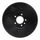 R1 18-20 Land Rover Range Rover Front Left Drilled & Slotted Black Brake Rotor