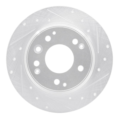 R1 91-99 Acura Legend Rear Right Drilled & Slotted Silver Brake Rotor