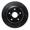 R1 -25 Subaru Crosstrek Rear Left Drilled & Slotted Black Brake Rotor