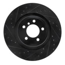 R1 07-08 BMW ALPINA B7 Rear Left Drilled & Slotted Black Brake Rotor
