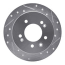 R1 07-10 Hyundai Elantra Rear Right Drilled & Slotted Silver Brake Rotor