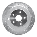 R1 06-14 Subaru B9 TRIBECA Rear Right Drilled & Slotted Silver Brake Rotor