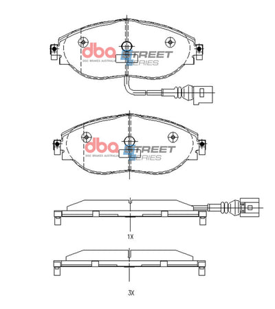DBA 16-21 Volkswagen Golf (Mk VII) Street Series Front Brake Pads